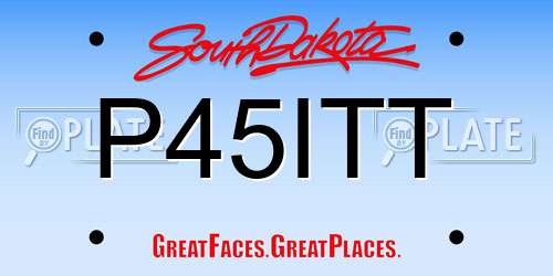 P45ITT South Dakota License Plate