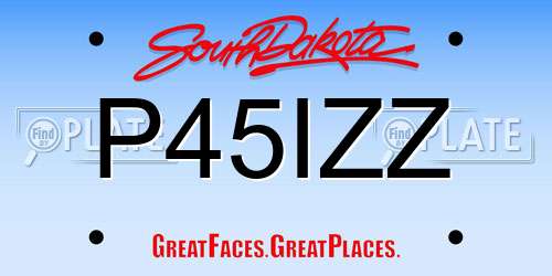 P45IZZ South Dakota License Plate