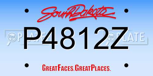P4812Z South Dakota License Plate