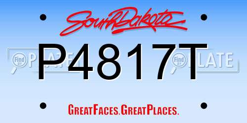 P4817T South Dakota License Plate