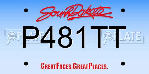 P481TT South Dakota License Plate