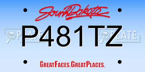 P481TZ South Dakota License Plate