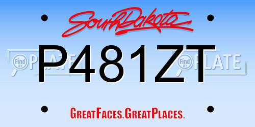 P481ZT South Dakota License Plate