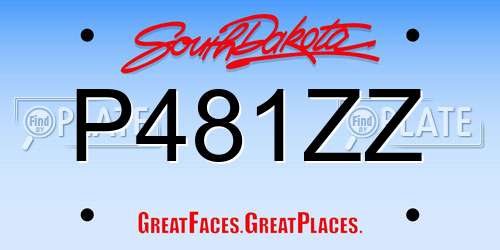 P481ZZ South Dakota License Plate