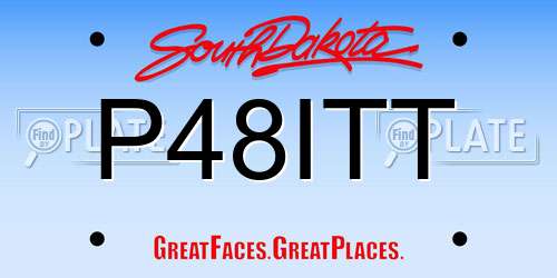 P48ITT South Dakota License Plate