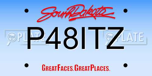 P48ITZ South Dakota License Plate