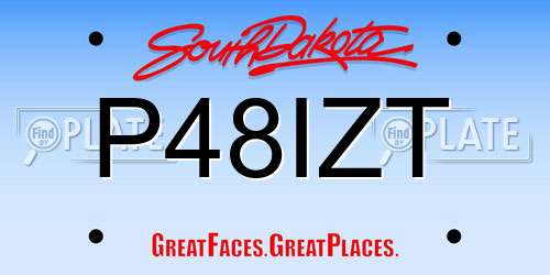 P48IZT South Dakota License Plate