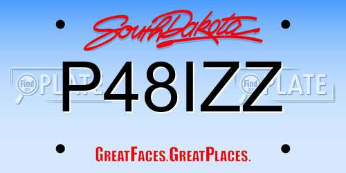 P48IZZ South Dakota License Plate