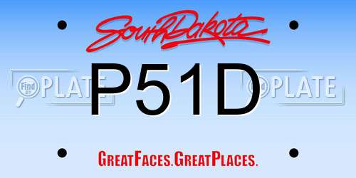 P51D South Dakota License Plate