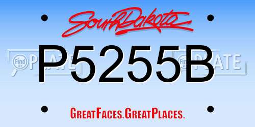P5255B South Dakota License Plate
