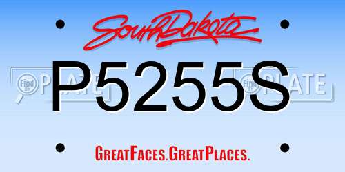 P5255S South Dakota License Plate