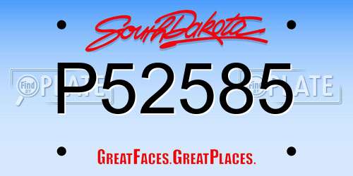 P52585 South Dakota License Plate
