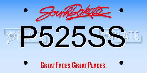 P525SS South Dakota License Plate