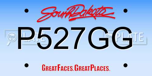 P527GG South Dakota License Plate