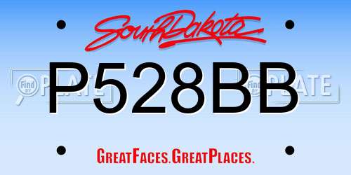 P528BB South Dakota License Plate