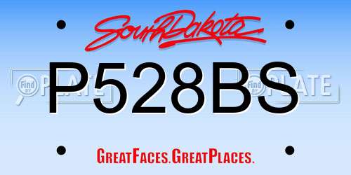 P528BS South Dakota License Plate