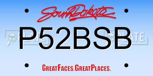 P52BSB South Dakota License Plate