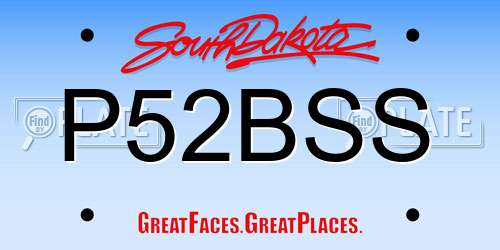 P52BSS South Dakota License Plate