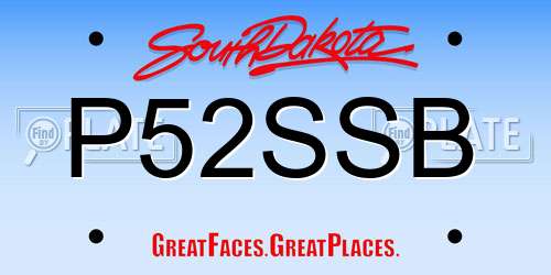 P52SSB South Dakota License Plate