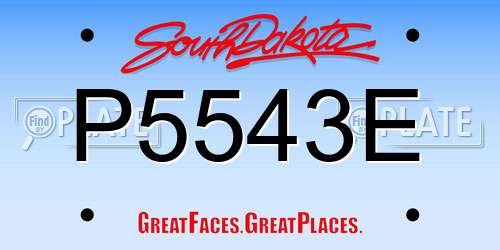 P5543E South Dakota License Plate