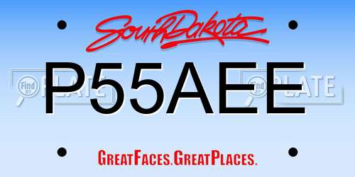 P55AEE South Dakota License Plate