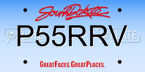 P55RRV South Dakota License Plate