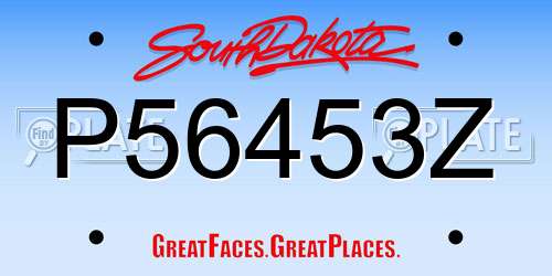 P56453Z South Dakota License Plate