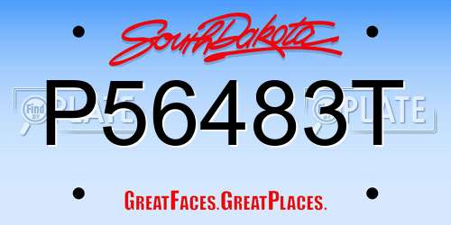 P56483T South Dakota License Plate