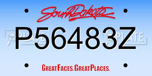 P56483Z South Dakota License Plate