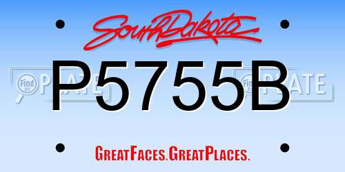 P5755B South Dakota License Plate
