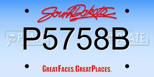 P5758B South Dakota License Plate