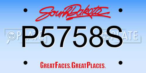 P5758S South Dakota License Plate