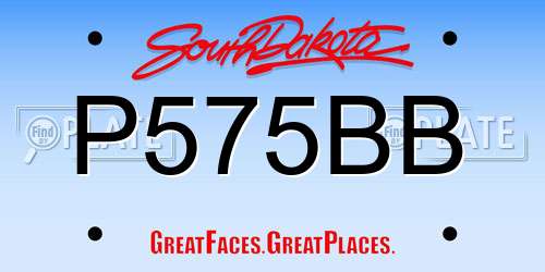 P575BB South Dakota License Plate