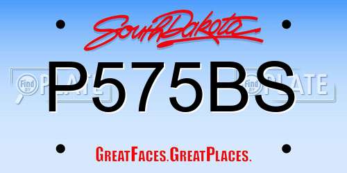P575BS South Dakota License Plate