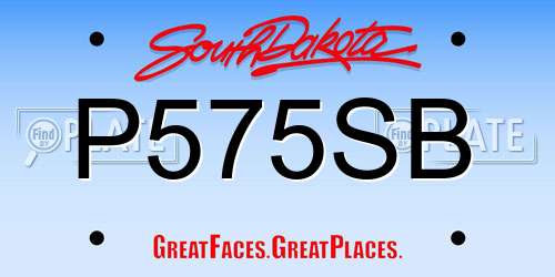 P575SB South Dakota License Plate