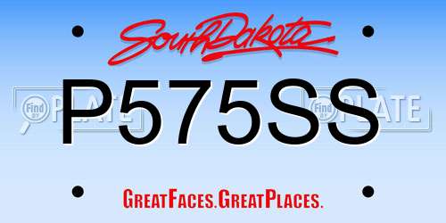 P575SS South Dakota License Plate