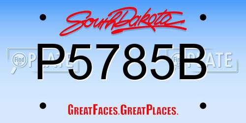 P5785B South Dakota License Plate