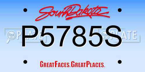P5785S South Dakota License Plate