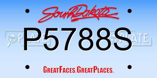 P5788S South Dakota License Plate