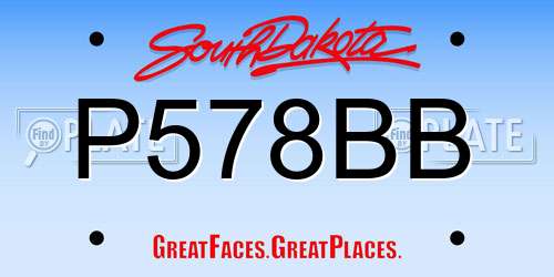 P578BB South Dakota License Plate