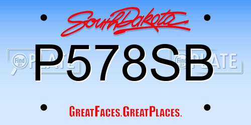 P578SB South Dakota License Plate