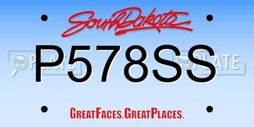 P578SS South Dakota License Plate