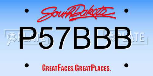 P57BBB South Dakota License Plate