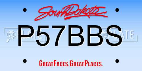 P57BBS South Dakota License Plate