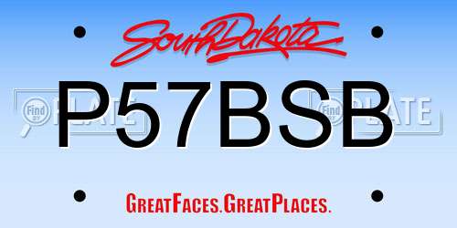 P57BSB South Dakota License Plate