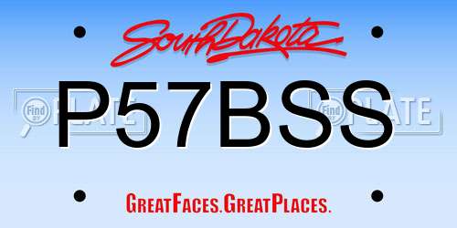 P57BSS South Dakota License Plate