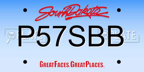 P57SBB South Dakota License Plate