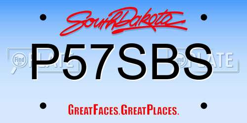 P57SBS South Dakota License Plate