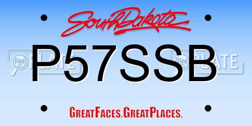P57SSB South Dakota License Plate