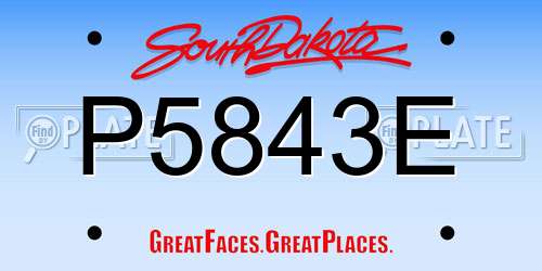 P5843E South Dakota License Plate